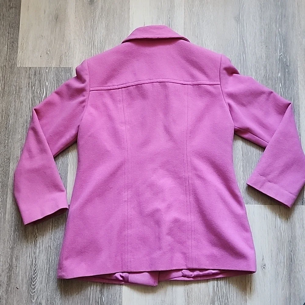 Pendleton Womens 100% Merino Wool Pink Button Down Hip Length Peacoat Sz Medium - Picture 2 of 15